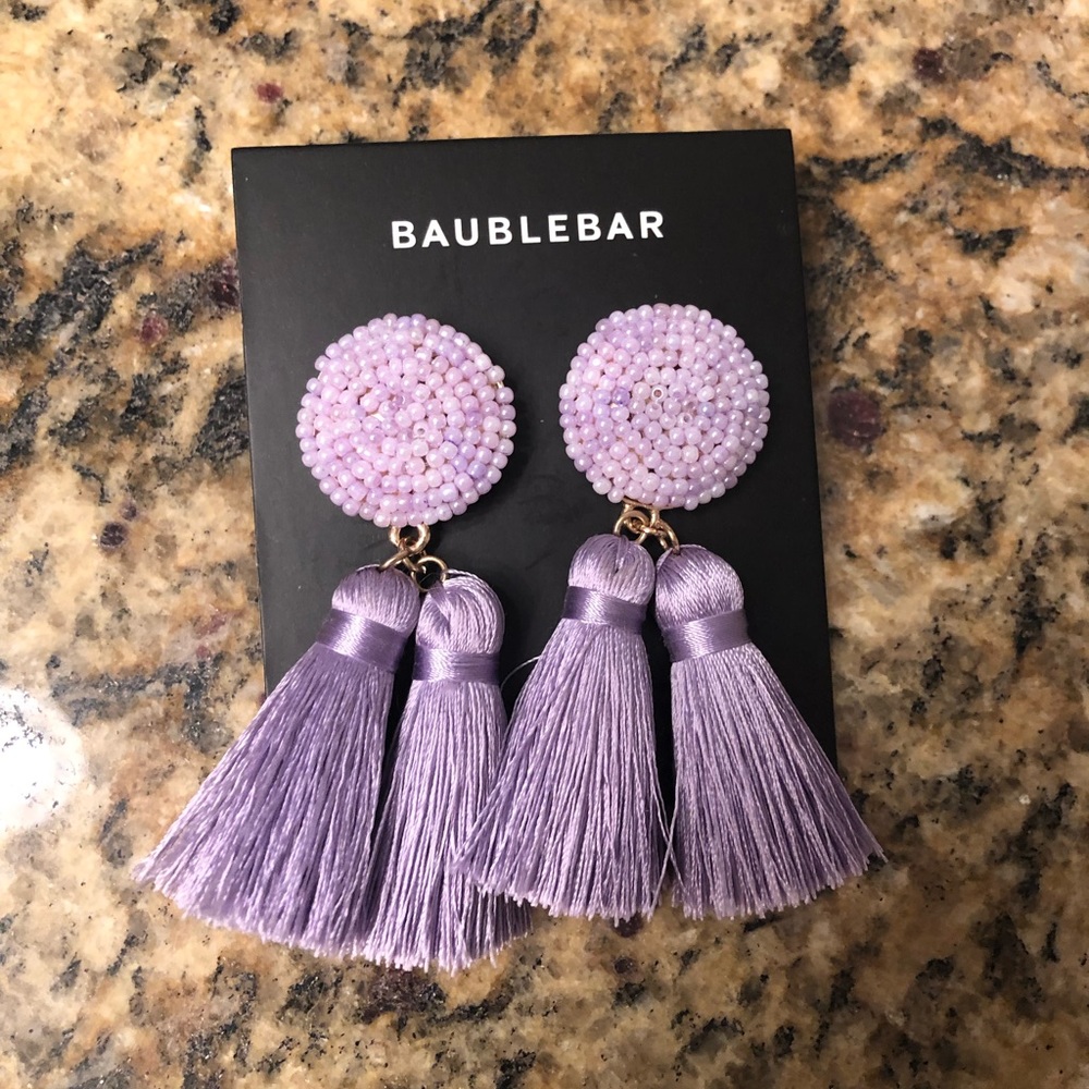 NEW BaubleBar Mila Tassel Earrings - Lavender